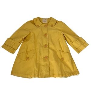 Anthropologie Yellow Swing Coat with Button Front